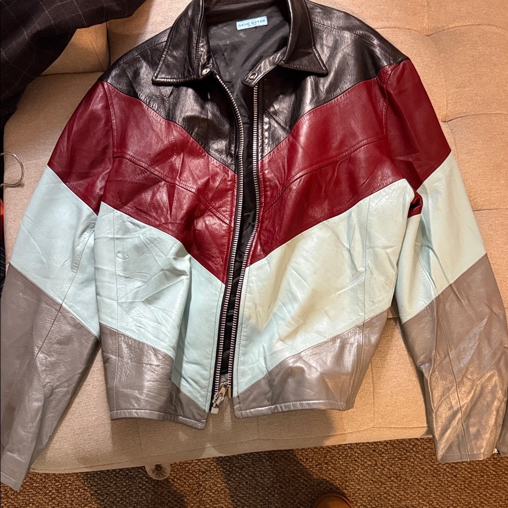 Colorblock Leather Performance Jacket - image 1